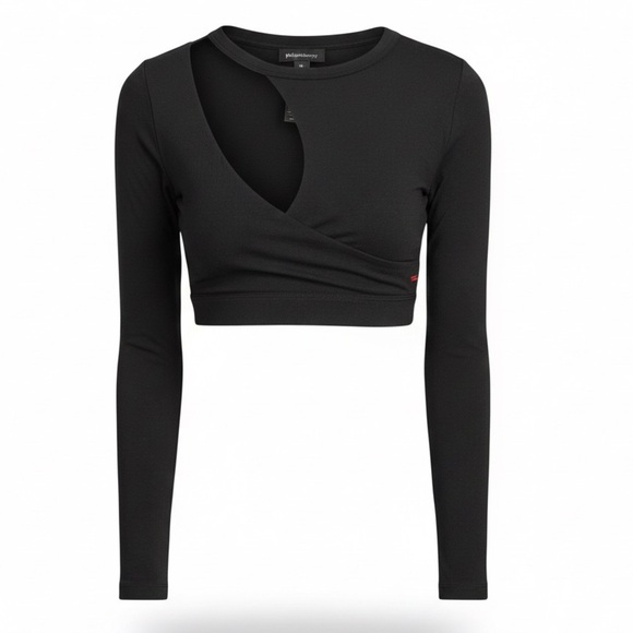 N:Philanthropy Roxbury Black Cutout Long Sleeve Crop Top XS - Picture 4 of 11